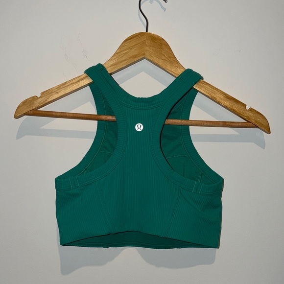 lululemon athletica greenish teal Ribbed Crop Top - Picture 2 of 4